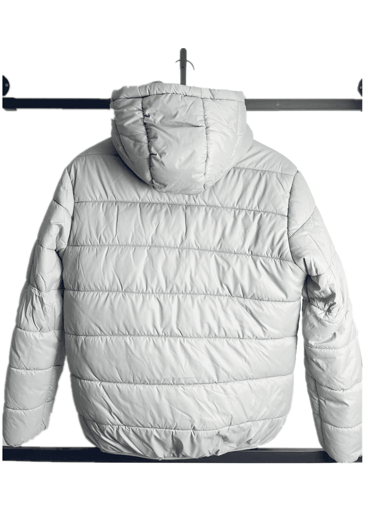 Kansas City Chiefs Super Bowl LIX Patch Hooded Puffer Jacket - Grey