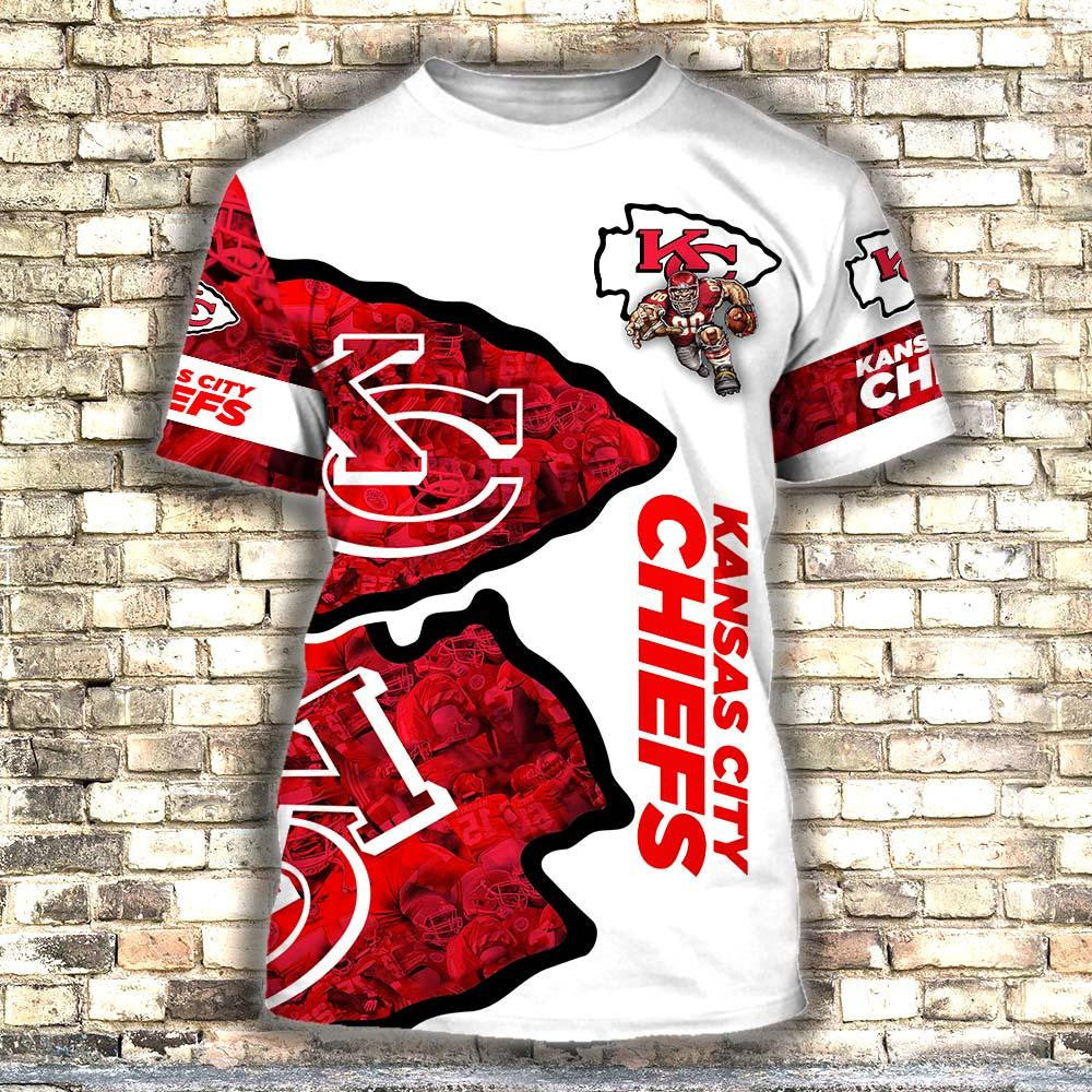 Kansas City Chiefs Super Bowl Champions All Over Printed T-Shirt - White