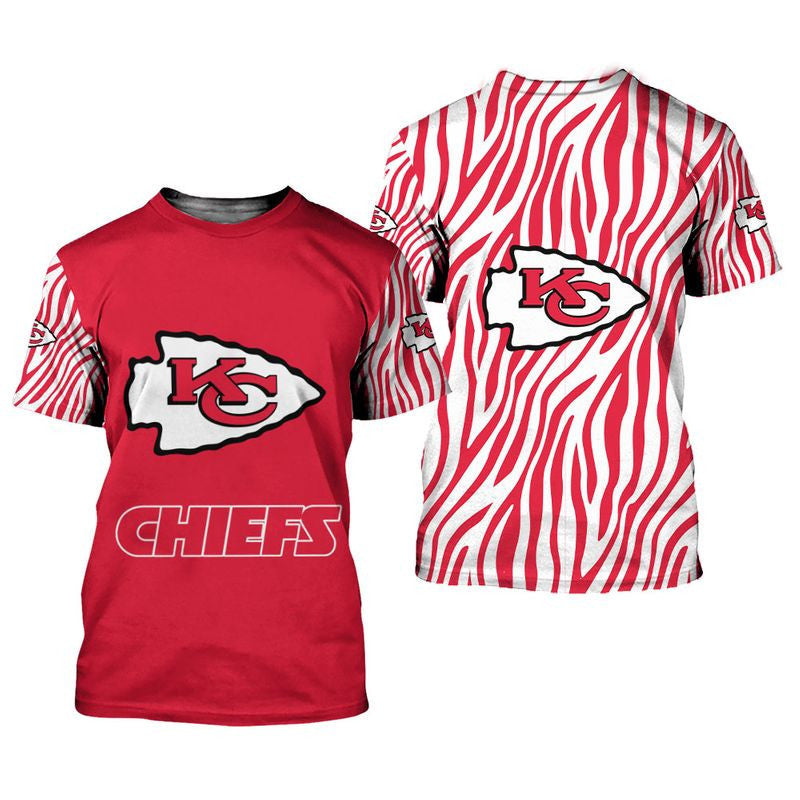 Kansas City Chiefs Stripe Pattern Limited Edition All Over Printed T-Shirt - Red