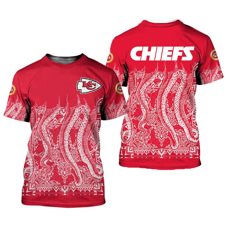 Kansas City Chiefs Limited Edition Bandana All Over Printed T-Shirt - Red