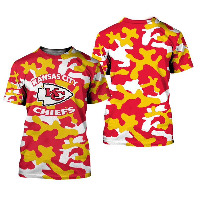Kansas City Chiefs Limited Edition All Over Print T-Shirt - Camo Red