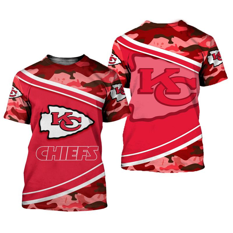 Kansas City Chiefs Camo Limited Edition All Over Printed T-Shirt - Red