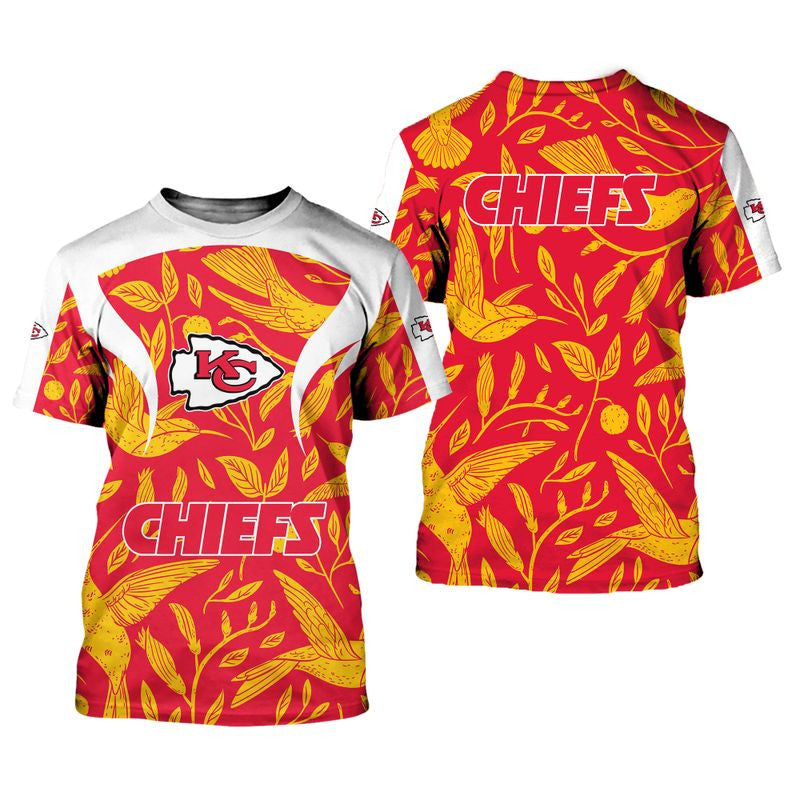 Kansas City Chiefs Flowers Limited Edition All Over Printed T-Shirt - Red