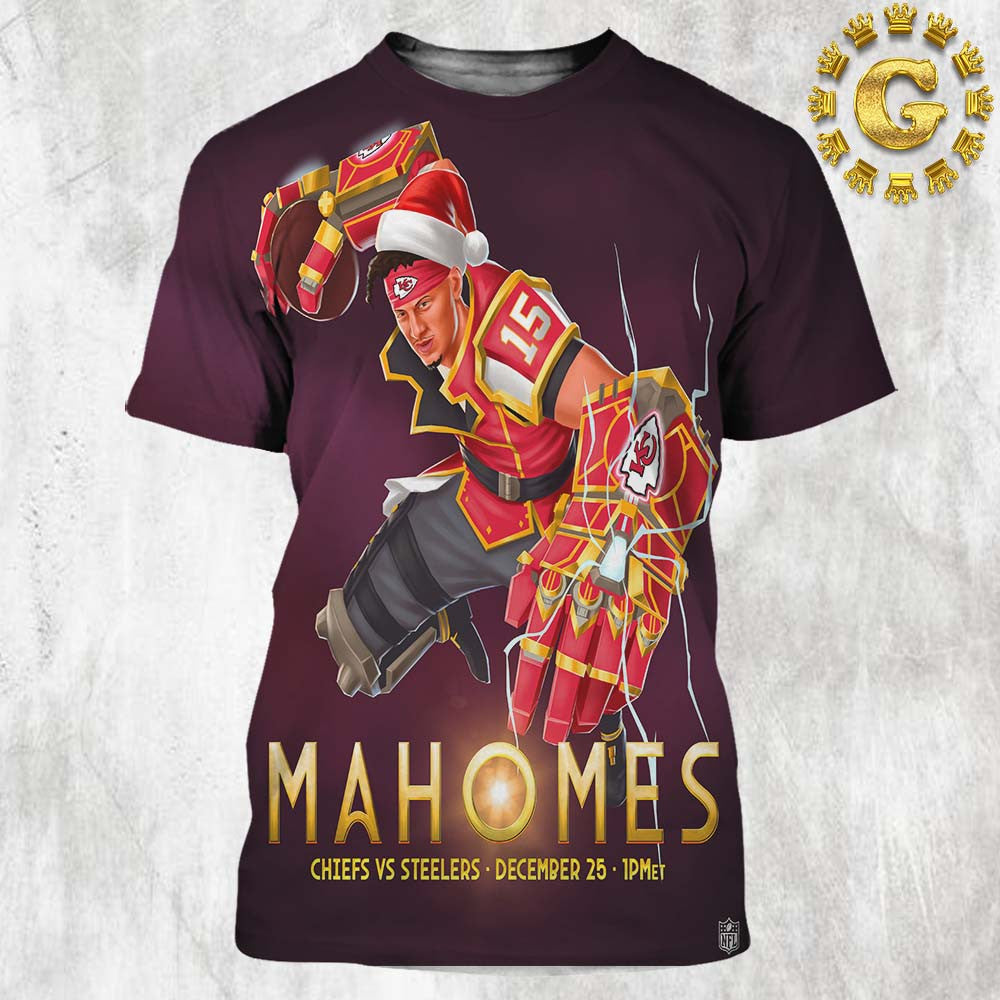 Arcane League Of Legends X Patrick Mahomes Kansas City Chiefs Vs Pittsburgh Steelers Game Day On December 25 2024 All Over Printed T-Shirt