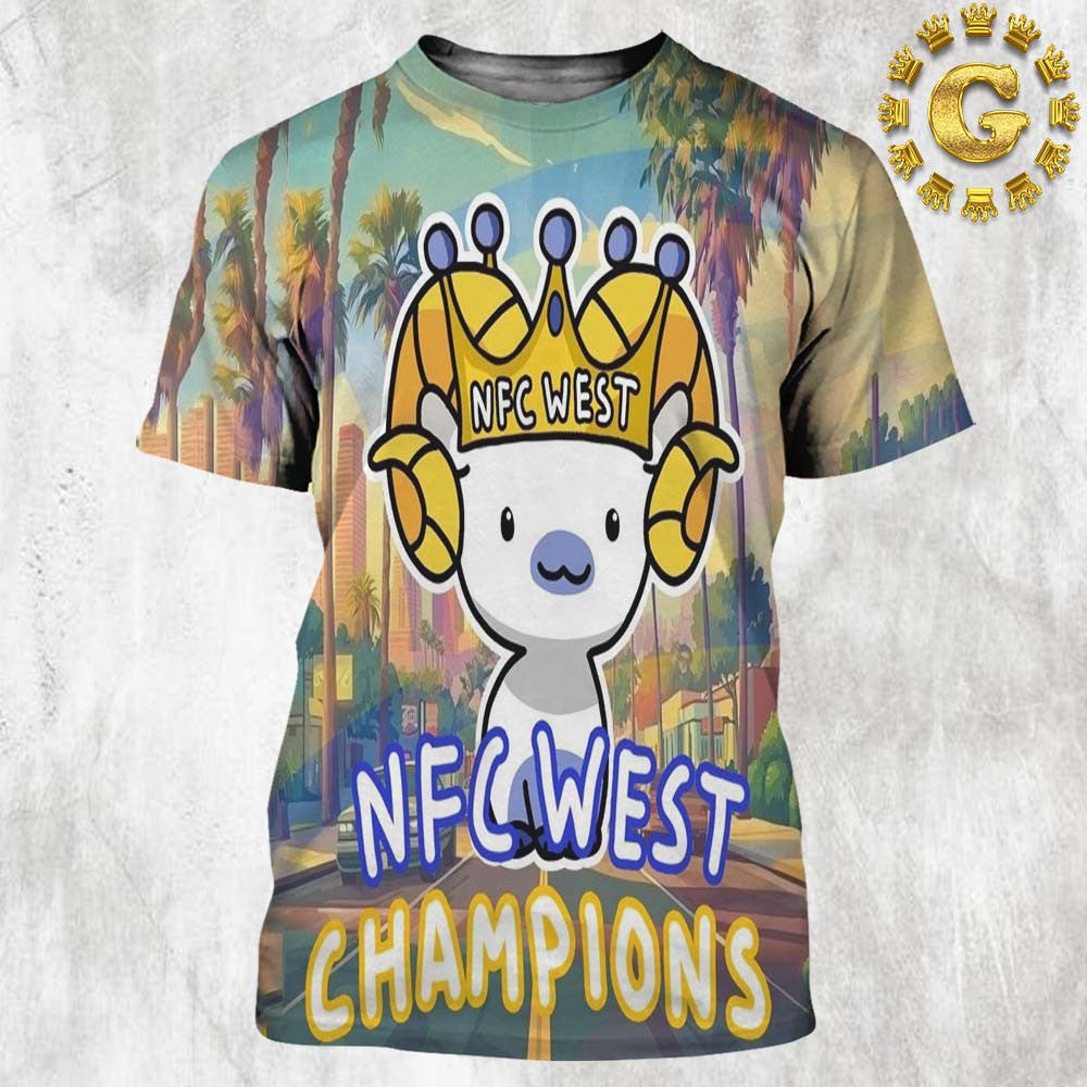 Los Angeles Rams NFC West Champions NFC Division Champions Picture All Over Printed T-Shirt