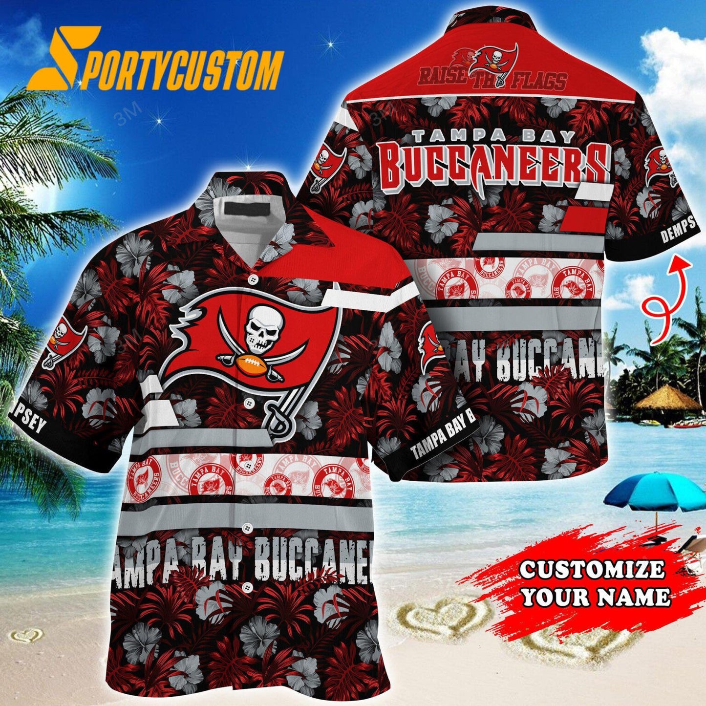 Tampa Bay Buccaneers Flower Summer Limited Custom Name Hawaiian Shirt
