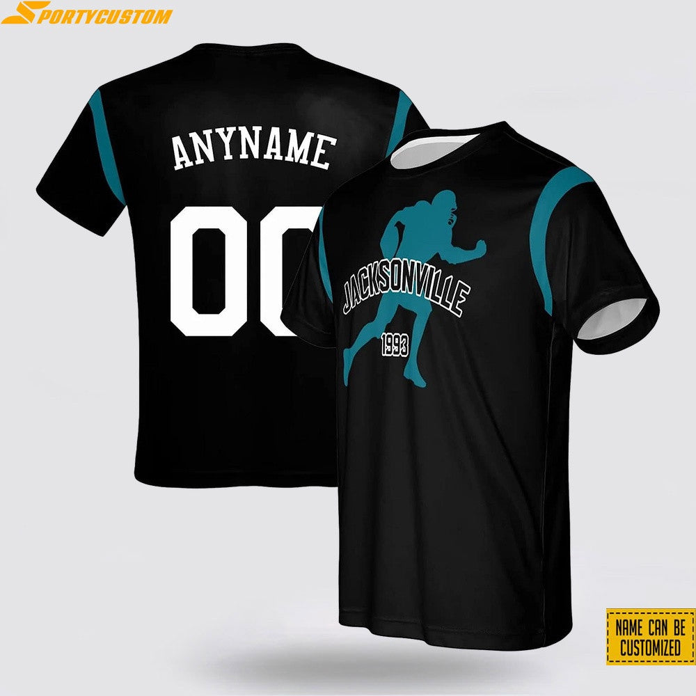 Jacksonville Jaguars Player Custom Name & Number All Over Printed T-Shirt - Black