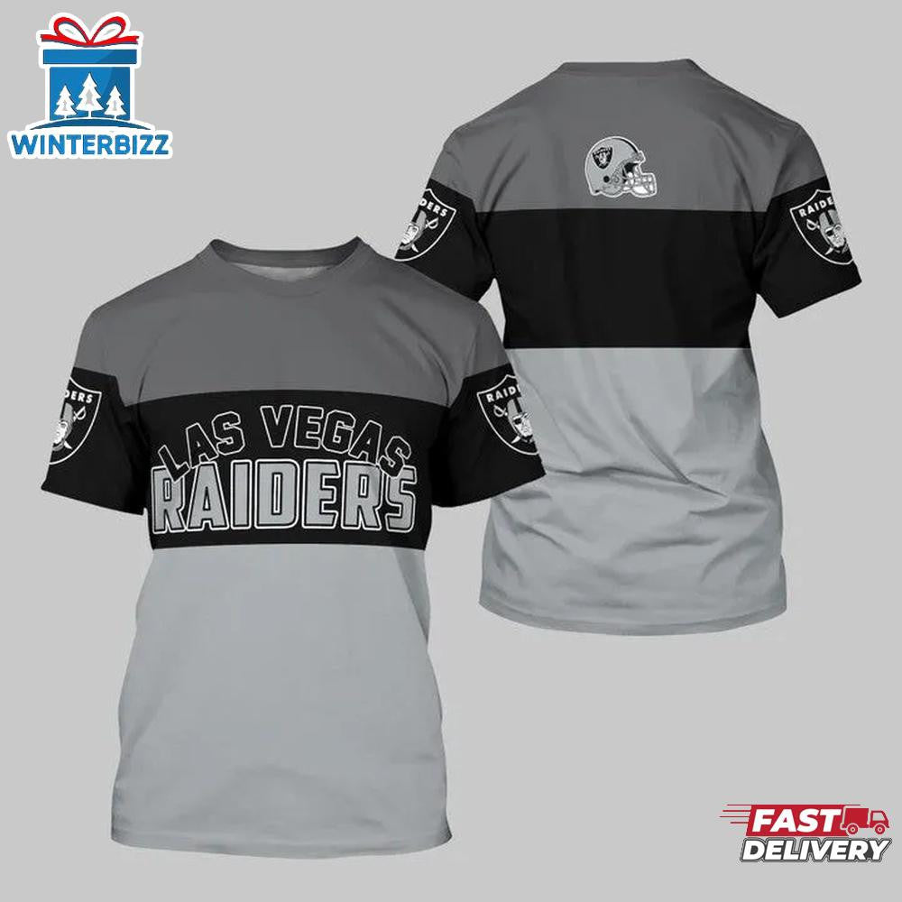 Las Vegas Raiders Player Sport All Over Printed T-Shirt - Gray/Black/Silver