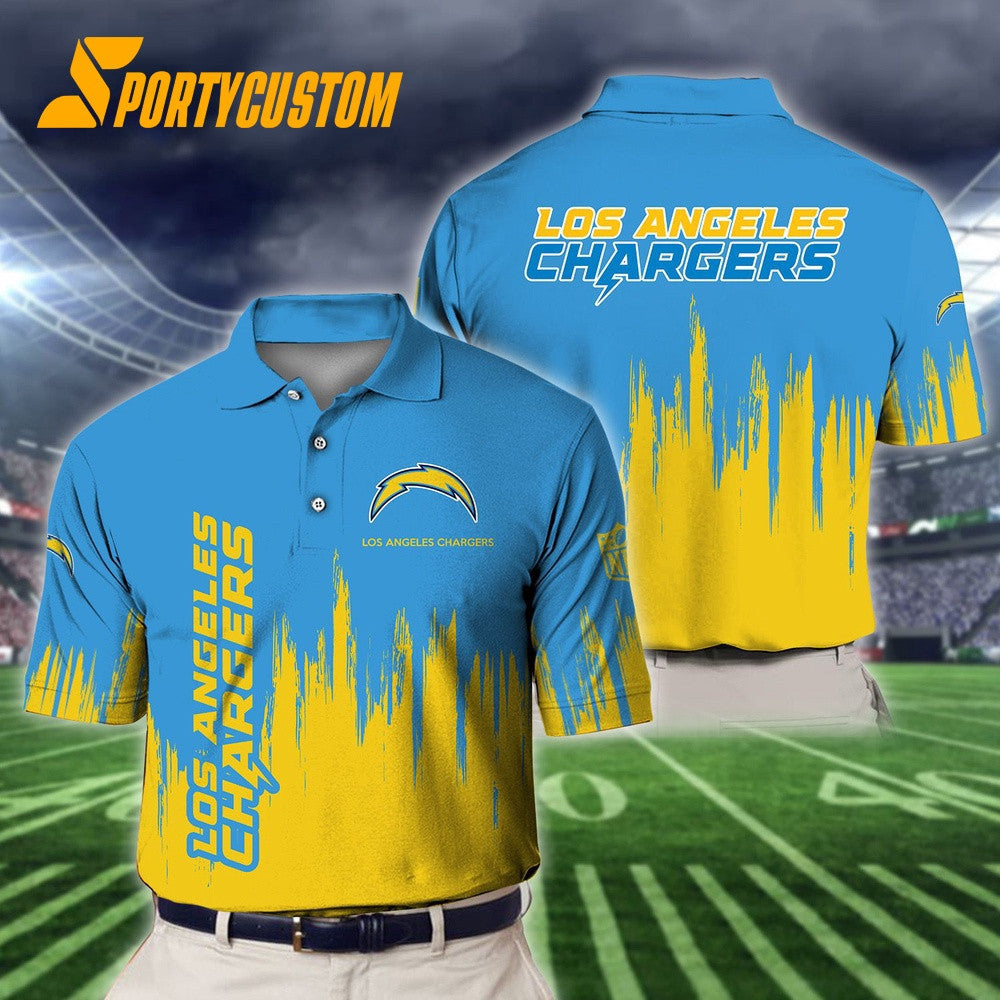 Los Angeles Chargers Football Team Logo Design 3D Printed Polo Shirt - Powder Blue