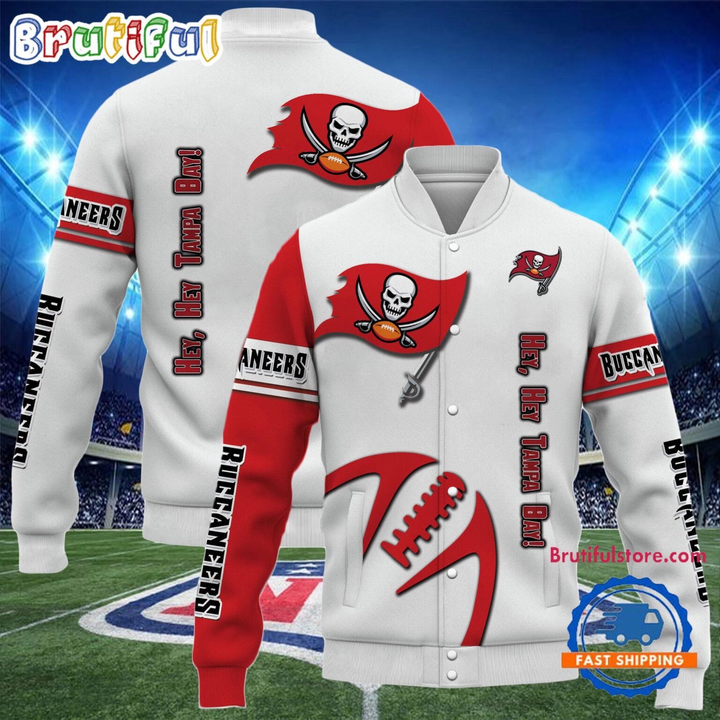 Tampa Bay Buccaneers 2024 Limited Edition New Design Baseball Jacket Varsity Jacket - White - All-Over-Printed Jacket