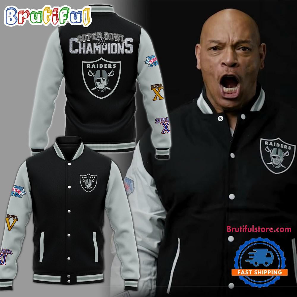 Las Vegas Raiders 2024 Limited Edition Baseball Jacket Varsity Jacket - Black - All-Over-Printed Jacket