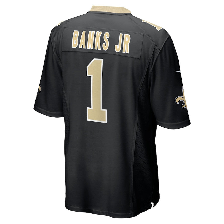 Kelvin Banks Jr. 1 New Orleans Saints 2025 Draft First Round Pick Game Men Jersey - Black