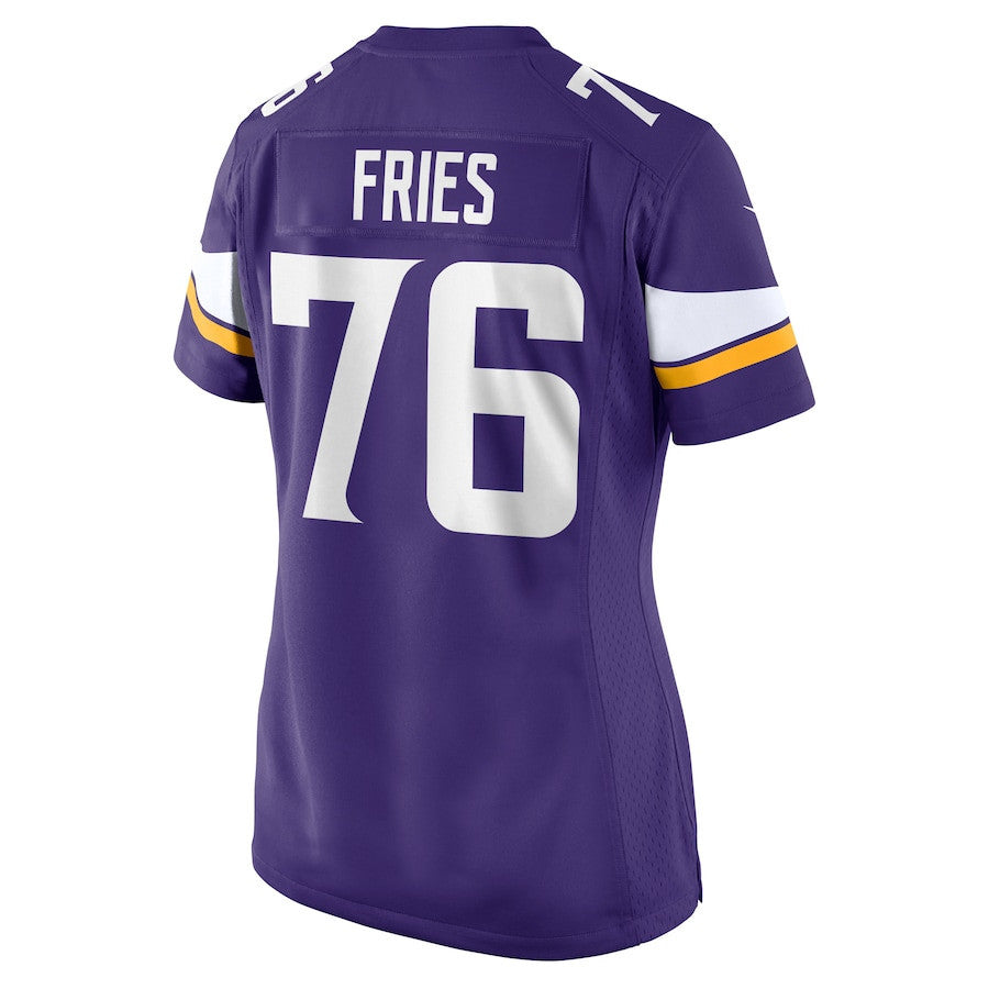 Will Fries 76 Minnesota Vikings Women's Team Game Jersey - Purple