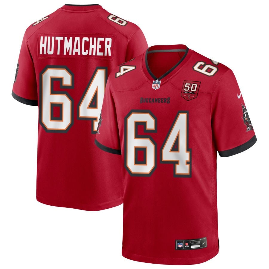Nash Hutmacher 64 Tampa Bay Buccaneers 50th Anniversary Game Men Jersey - Red