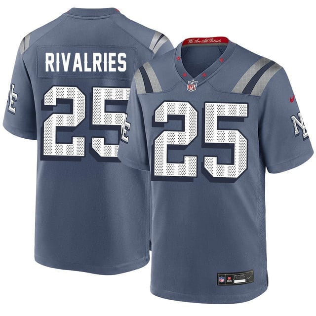 Rivalries 25 New England Patriots Vapor F.U.S.E. Limited Rivalry Series Men Jersey - Blue Gray