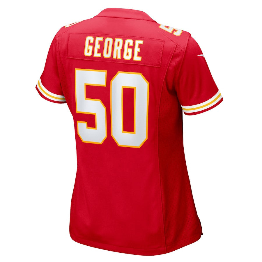 Brandon George 50 Kansas City Chiefs Women's Team Game Jersey - Red