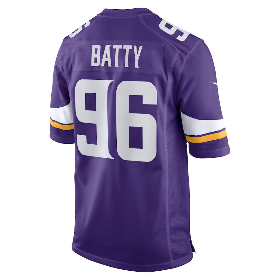 Tyler Batty 96 Minnesota Vikings Team Game Men Jersey - Purple