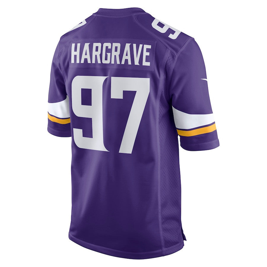 Javon Hargrave 97 Minnesota Vikings Team Game Men Jersey - Purple