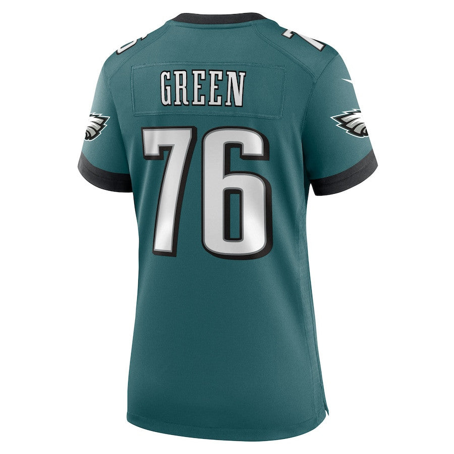 Kenyon Green 76 Philadelphia Eagles Women's Team Game Jersey - Midnight Green