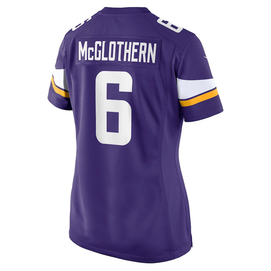 Dwight McGlothern 6 Minnesota Vikings Women's Team Game Jersey - Purple