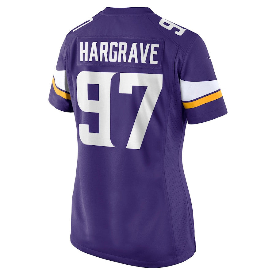 Javon Hargrave 97 Minnesota Vikings Women's Team Game Jersey - Purple