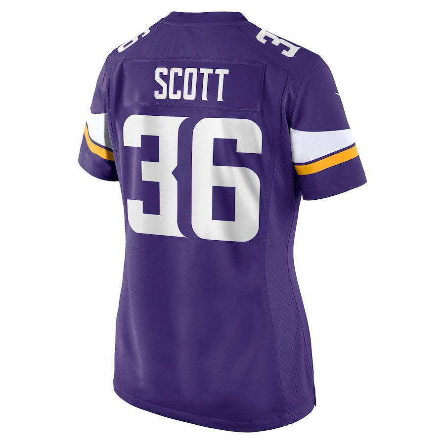 Zavier Scott 36 Minnesota Vikings Women's Team Game Jersey - Purple