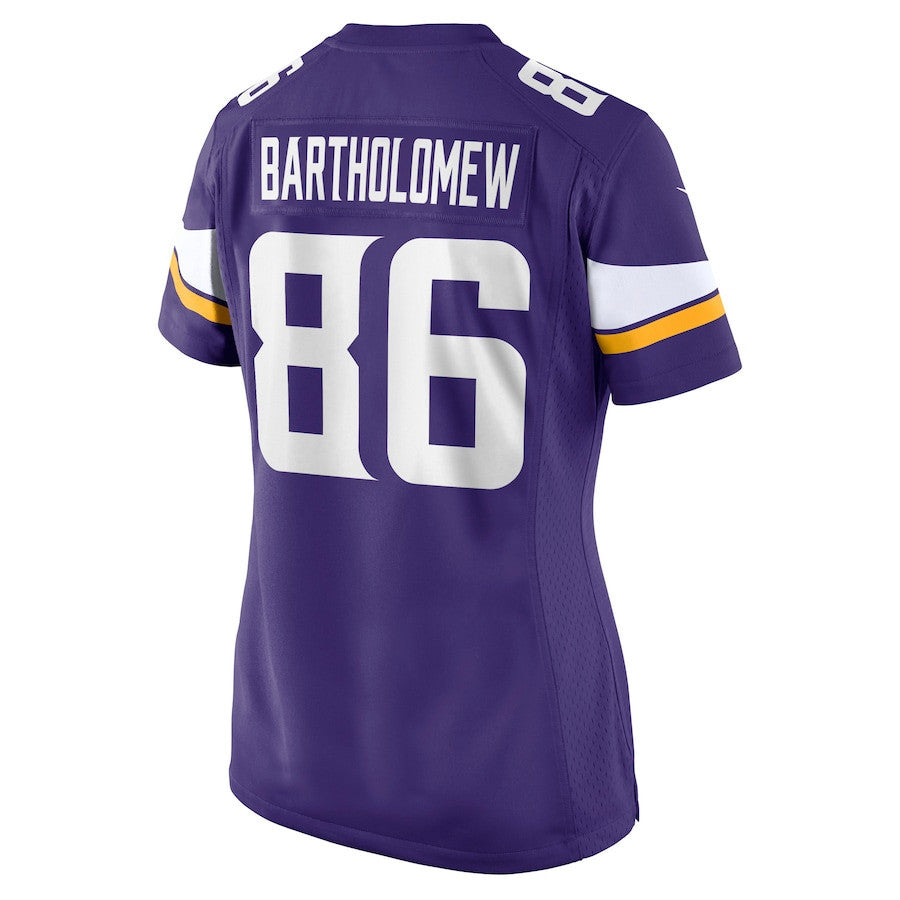 Gavin Bartholomew 86 Minnesota Vikings Women's Team Game Jersey - Purple