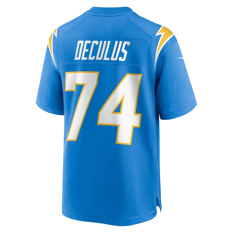 Austin Deculus 74 Los Angeles Chargers Team Game Men Jersey - Powder Blue
