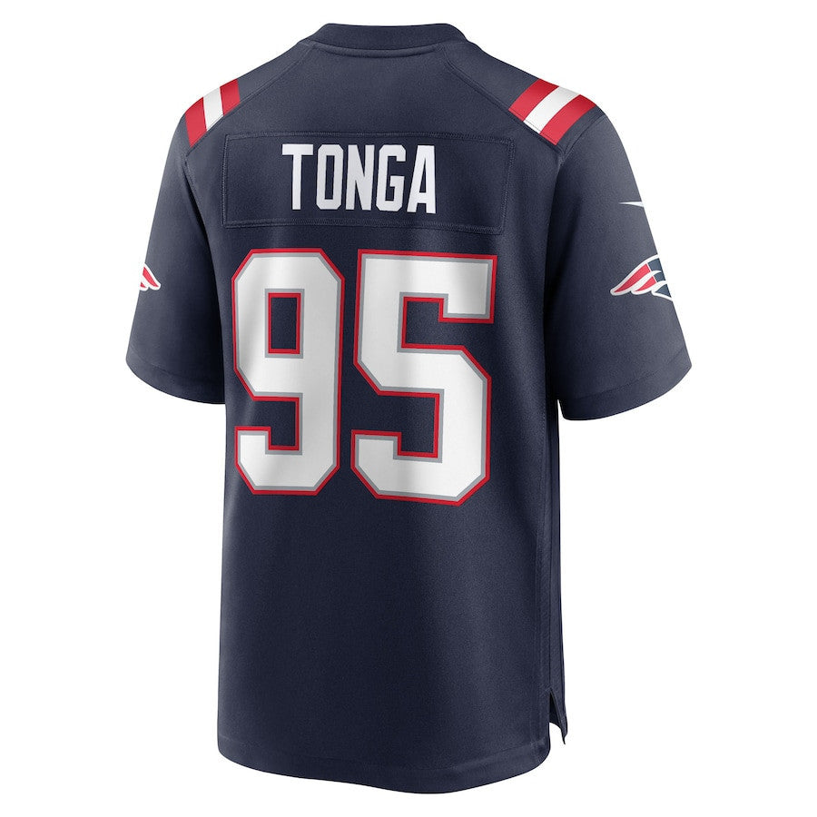 Khyiris Tonga 95 New England Patriots Team Game Men Jersey - Navy