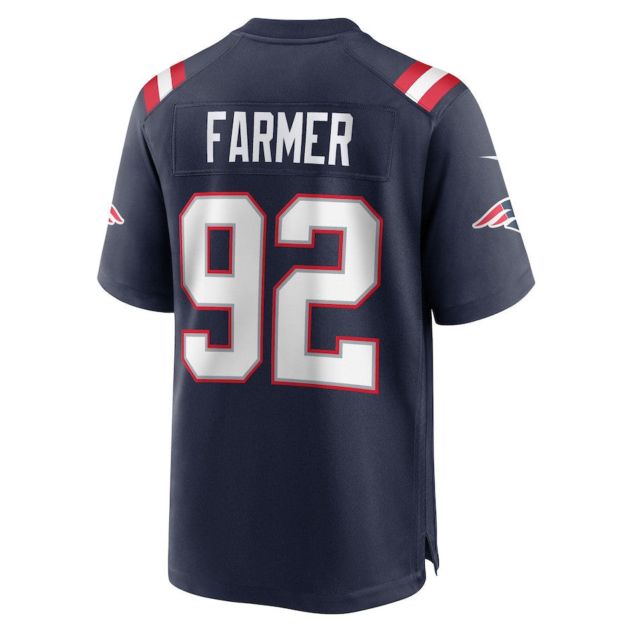 Joshua Farmer 92 New England Patriots Team Game Men Jersey - Navy