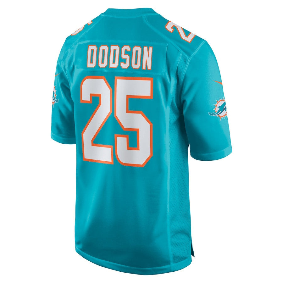 Tyrel Dodson 25 Miami Dolphins Team Game Men Jersey - Aqua