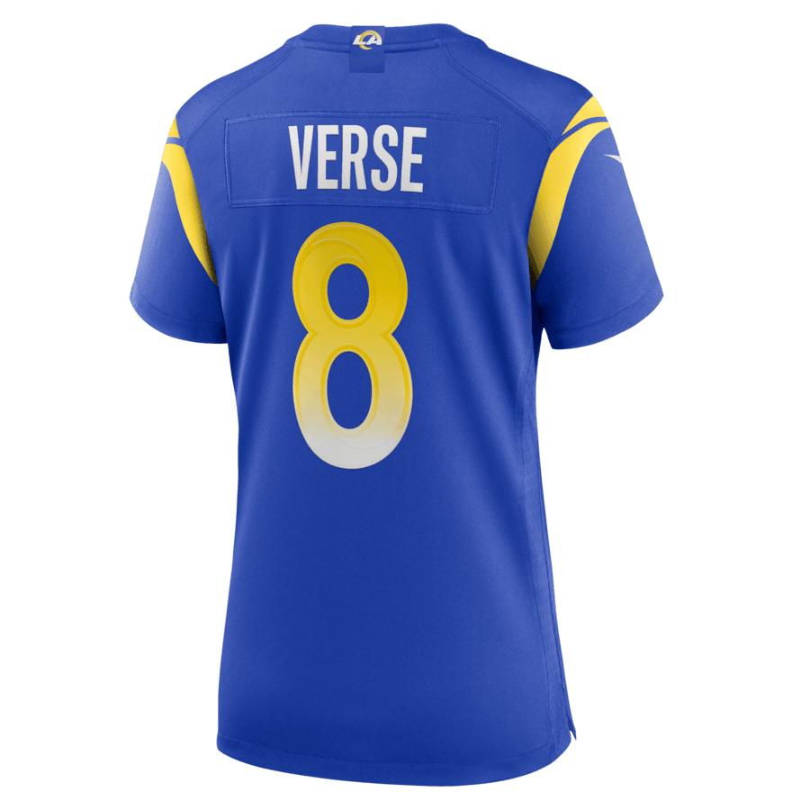 Jared Verse 8 Los Angeles Rams Women's Team Game Jersey - Royal