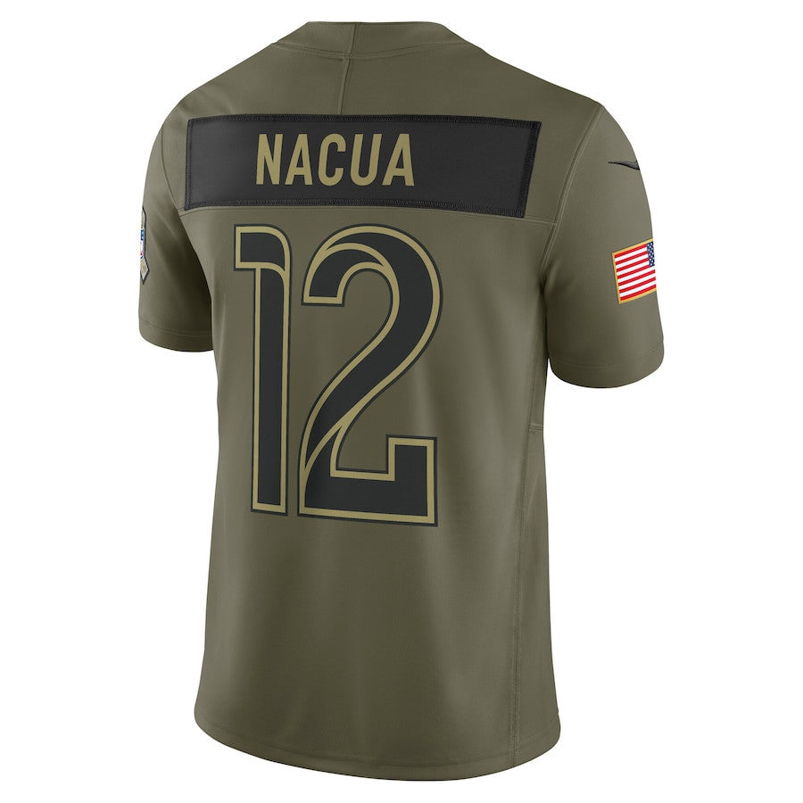 Puka Nacua 12 Los Angeles Rams 2025 Salute To Service Men Jersey - Olive