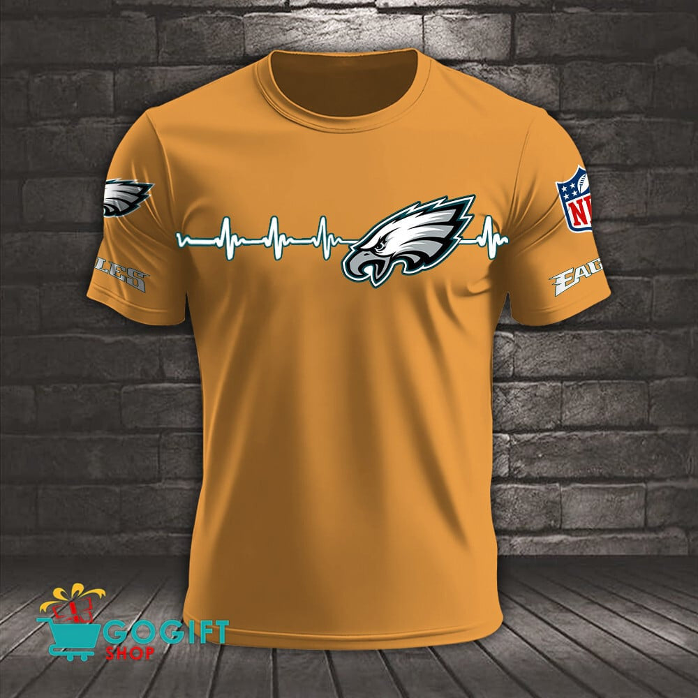 Philadelphia Eagles Heart Beat Simple Style All Over Printed T-shirt