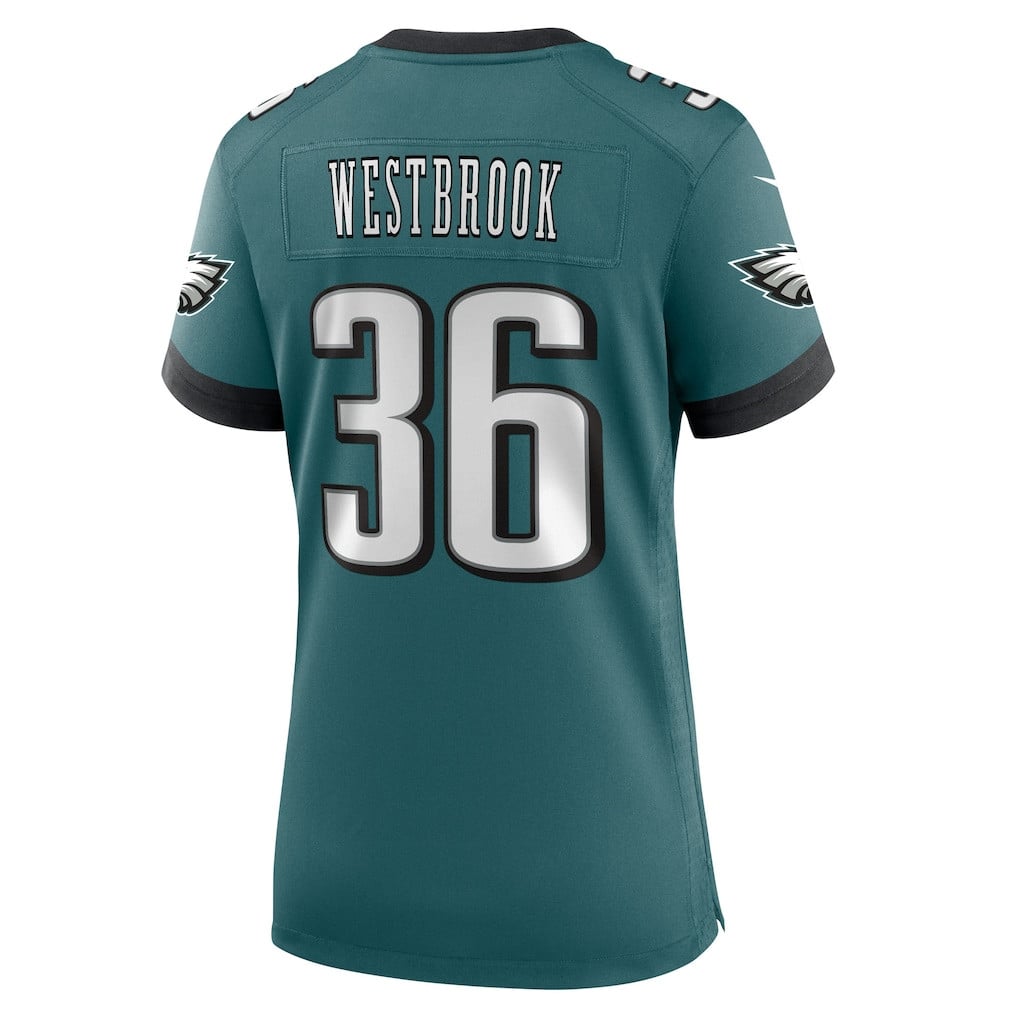 Brian Westbrook 36 Philadelphia Eagles Women's Team Retired Game Jersey - Midnight Green