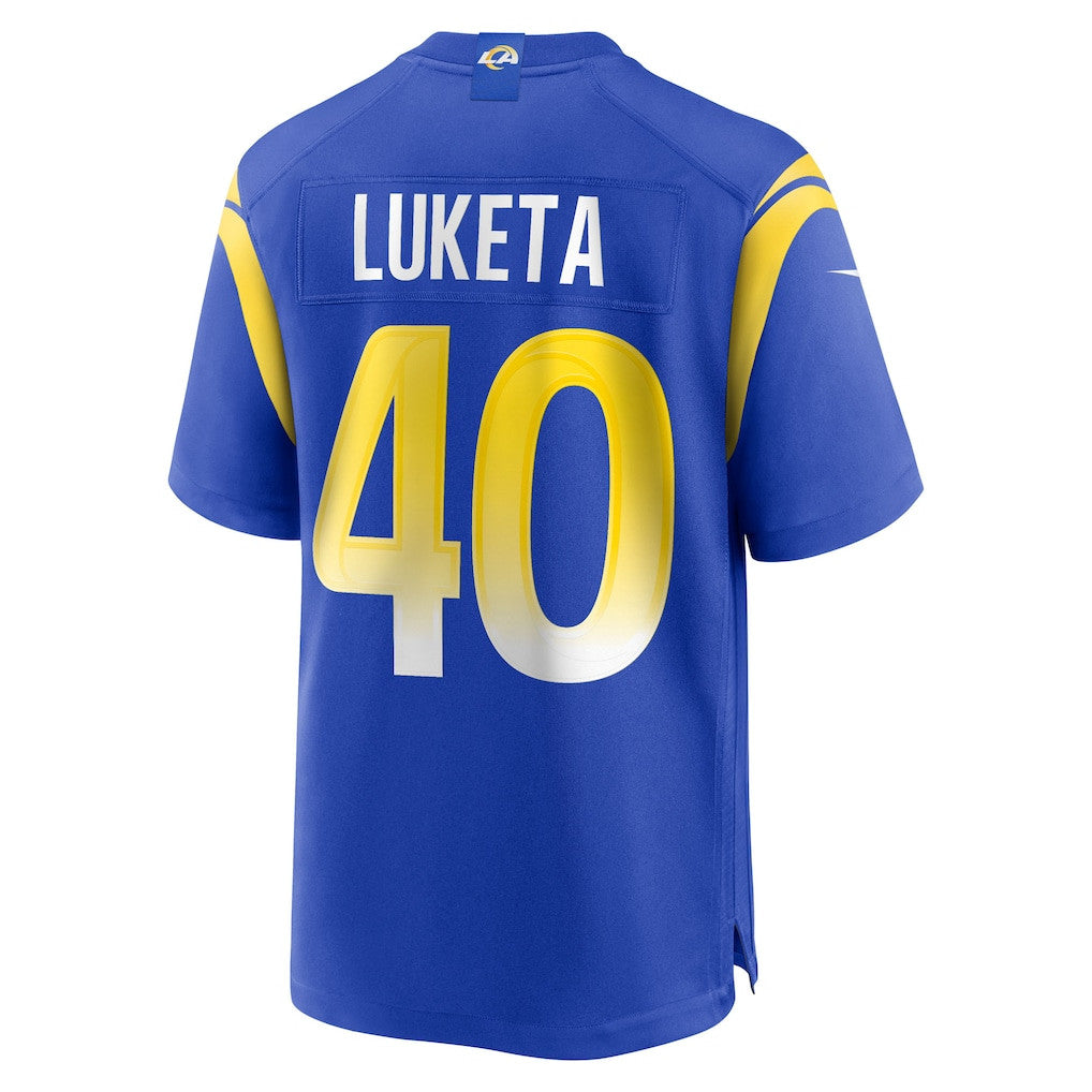 Jesse Luketa 40 Los Angeles Rams Team Game Men Jersey - Royal