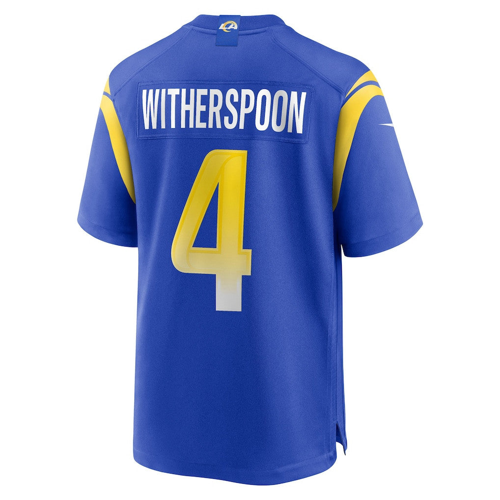 Ahkello Witherspoon 4 Los Angeles Rams Team Game Men Jersey - Royal