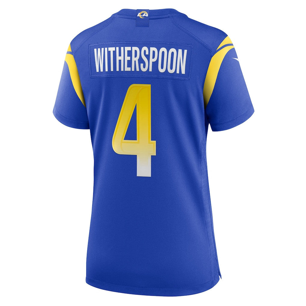 Ahkello Witherspoon 4 Los Angeles Rams Women's Team Game Jersey - Royal