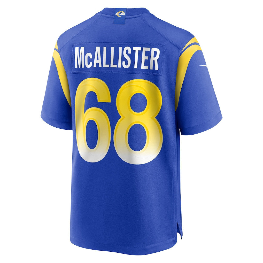 Mike McAllister 68 Los Angeles Rams Game Men Jersey - Royal