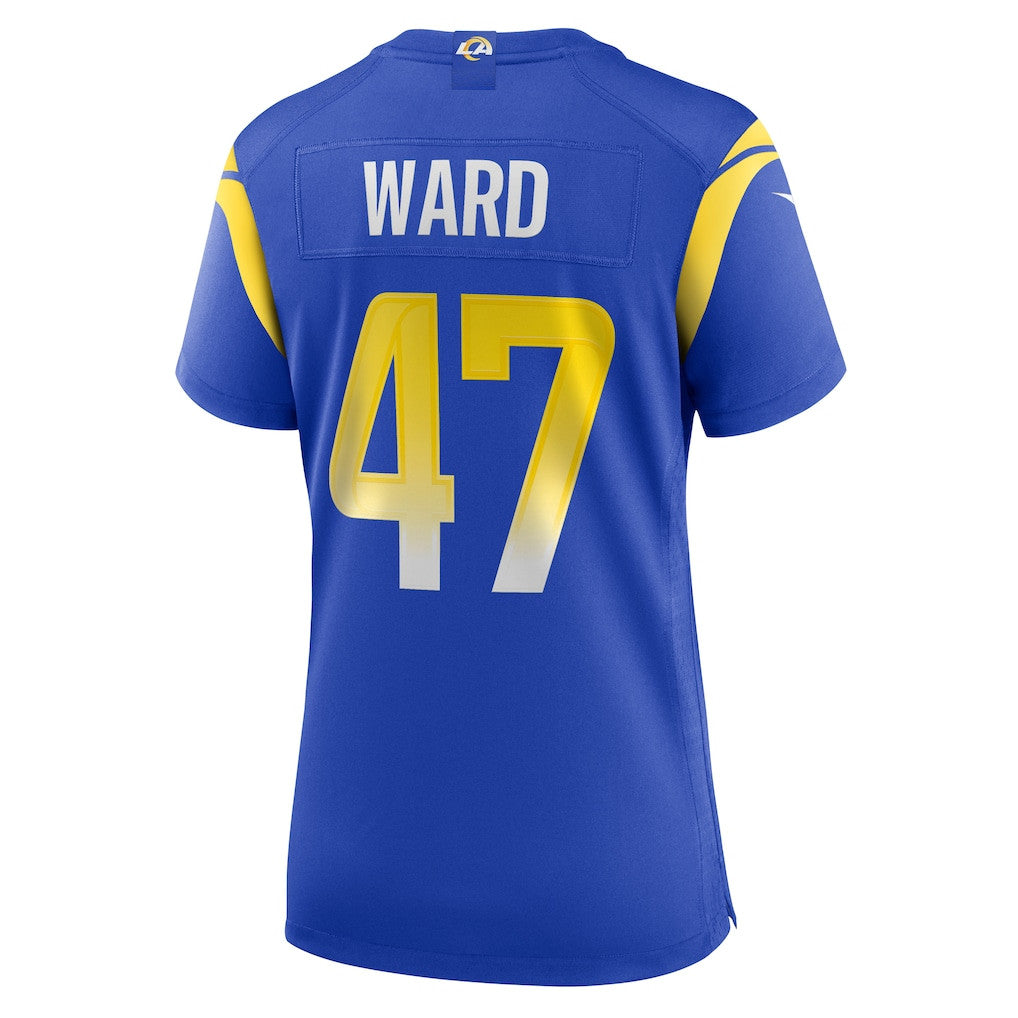 Alex Ward 47 Los Angeles Rams Women's Team Game Jersey - Royal