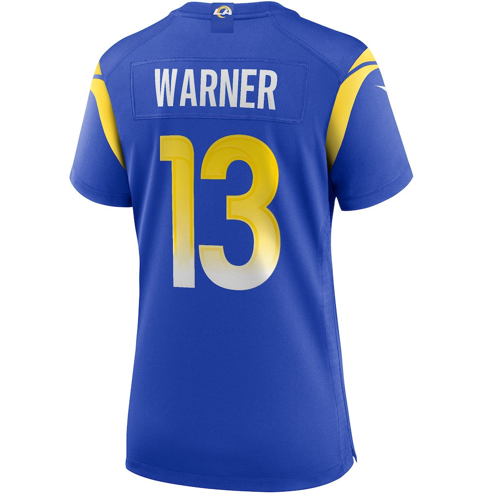 Kurt Warner 13 Los Angeles Rams Women's Team Game Jersey - Royal