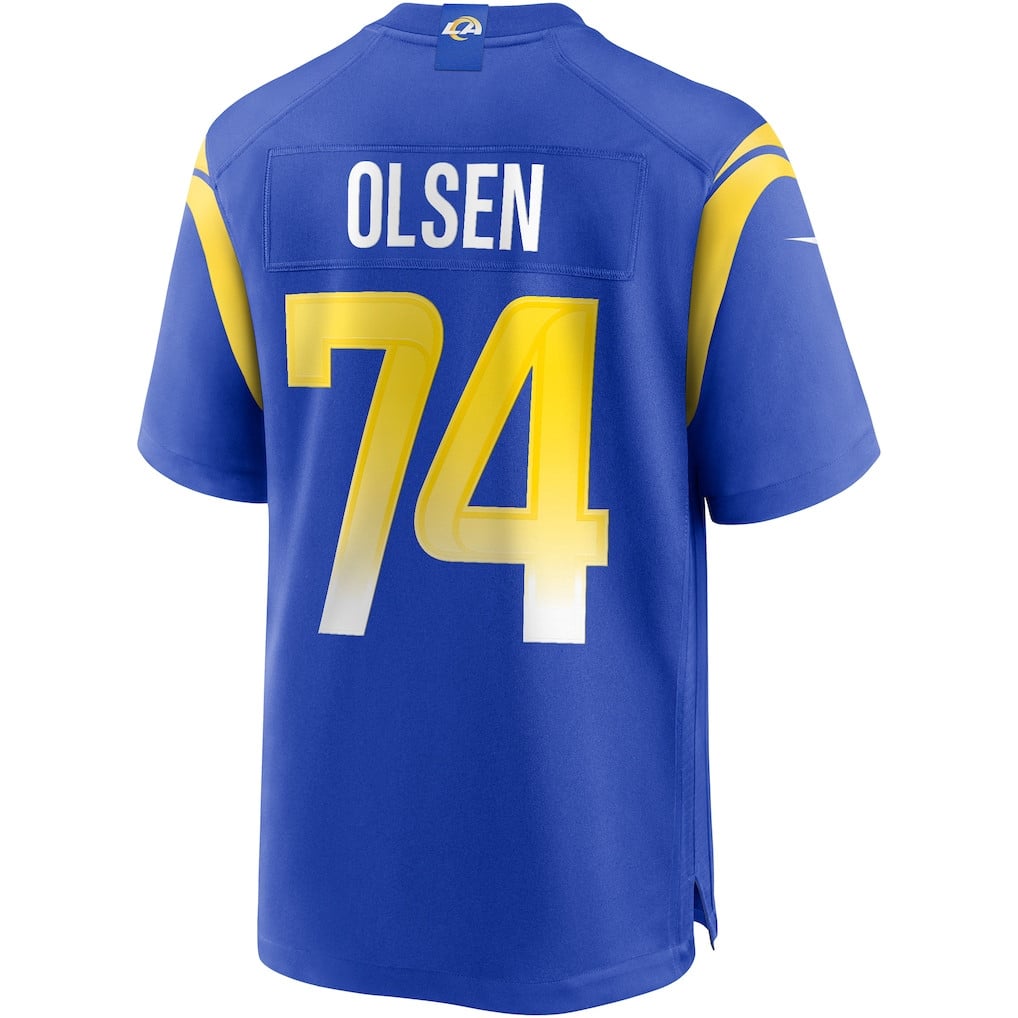 Merlin Olsen 74 Los Angeles Rams Game Men Jersey - Royal