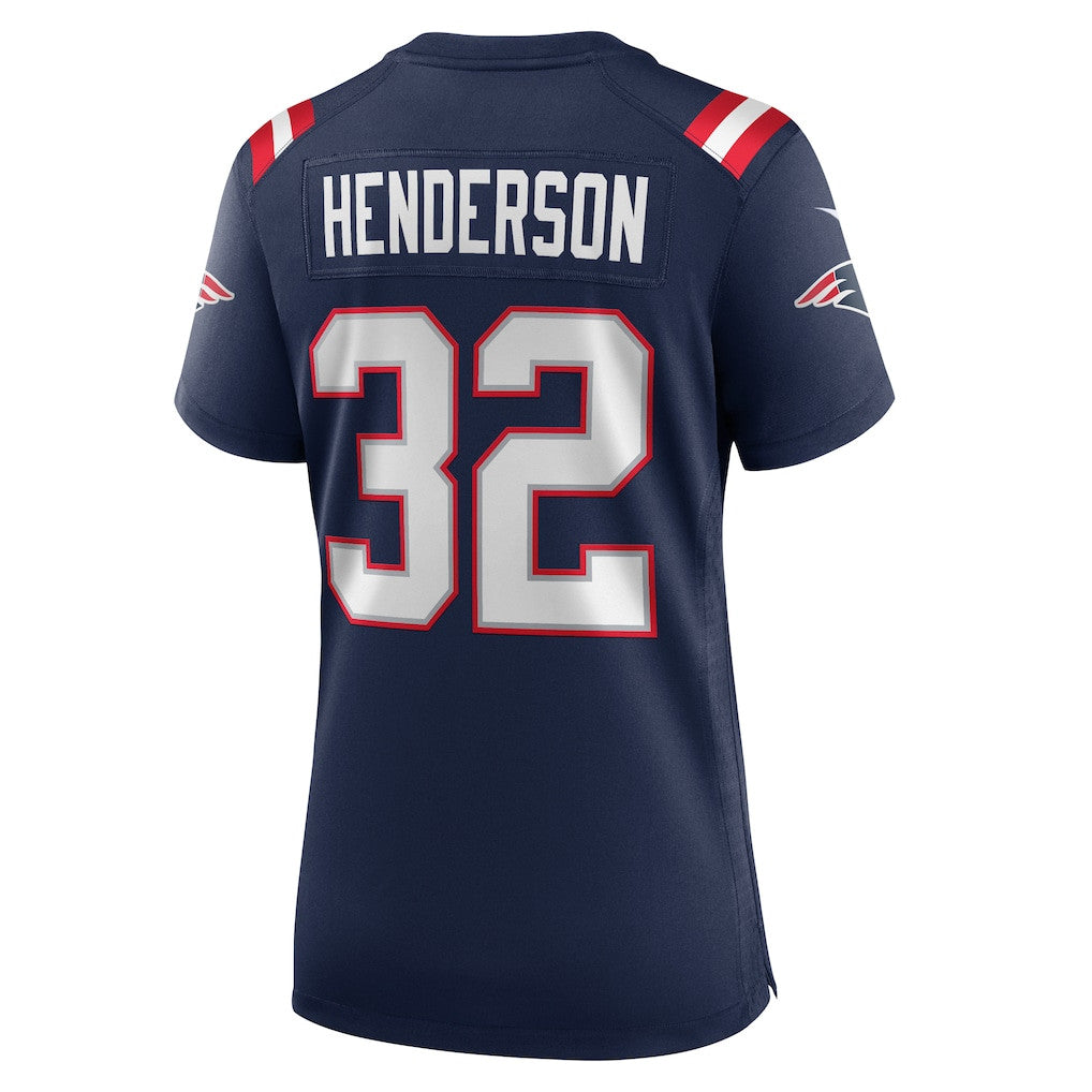 TreVeyon Henderson 32 New England Patriots Women's Game Jersey - Navy