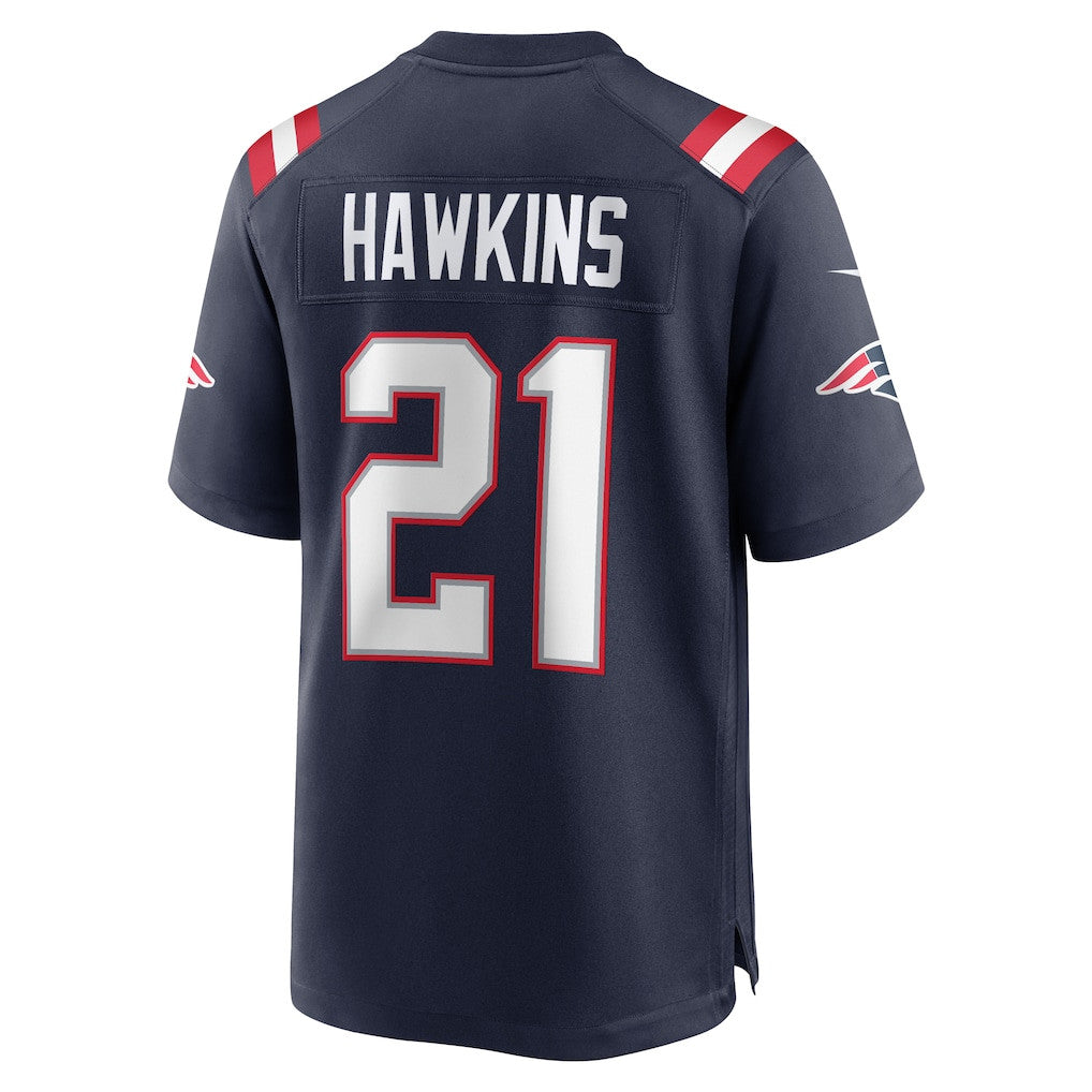 Jaylinn Hawkins 21 New England Patriots Game Men Jersey - Navy