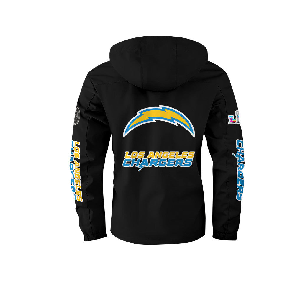 Los Angeles Chargers 2026 Super Bowl LX Black Parka Coat – Printed Logos