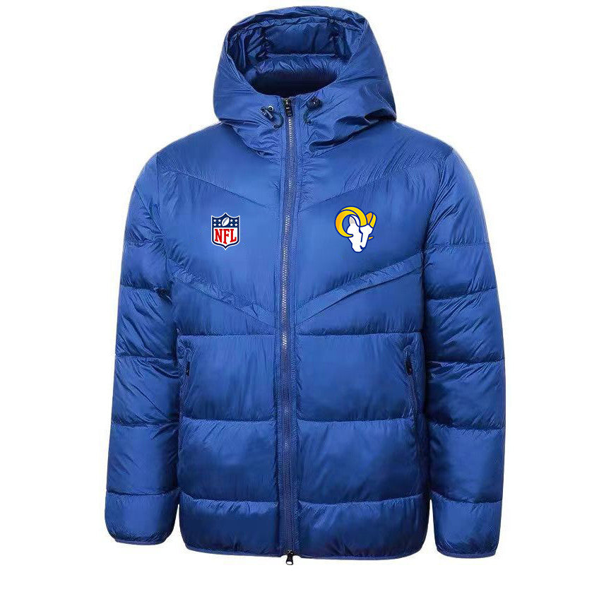 Los Angeles Rams Blue Quilt Jacket - Heat-Printed Logos