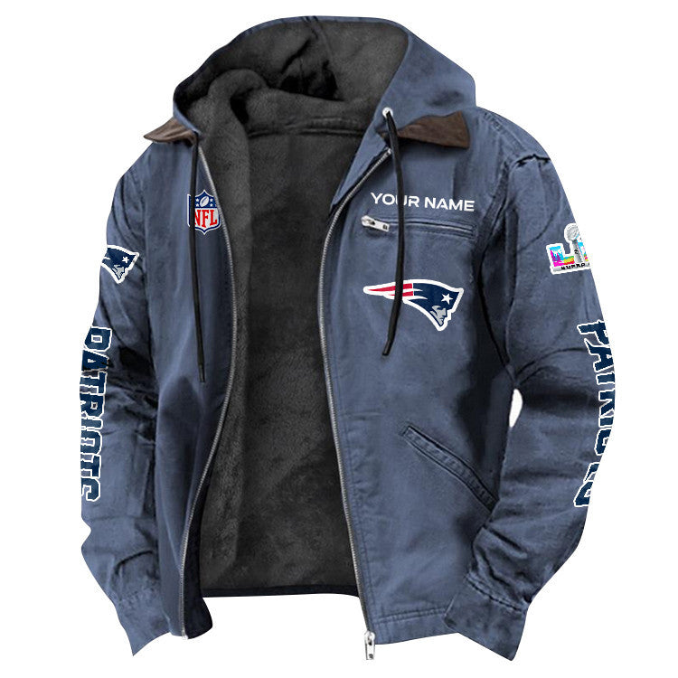 New England Patriots 2026 Super Bowl LX Custom Name Special Edition Flannel Jacket