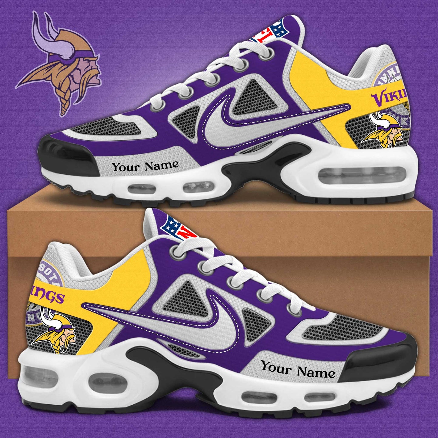 Minnesota Vikings Sport Limited Edition Custom Name Air Max Shoes Sneakers For Men And Women