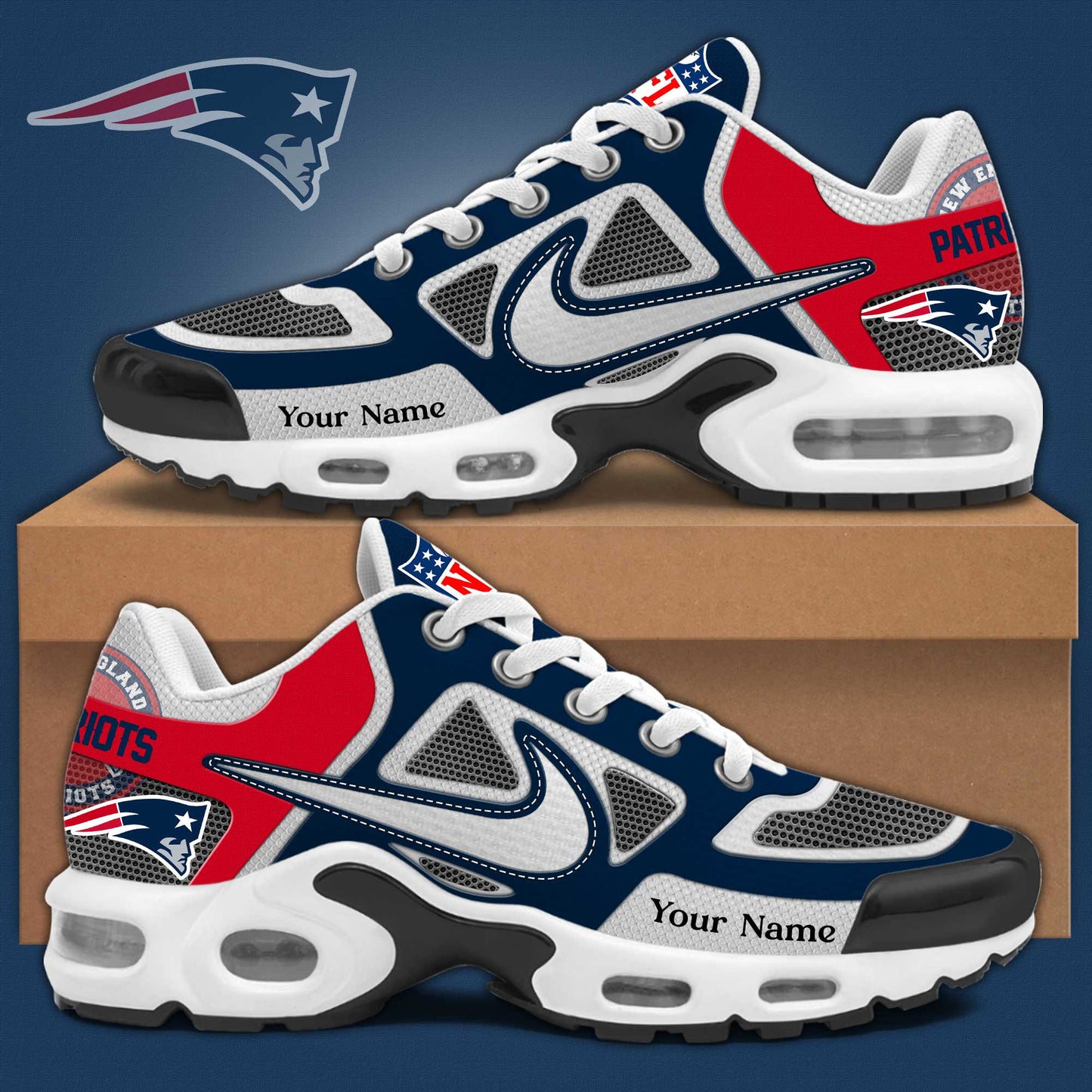 New England Patriots Sport Limited Edition Custom Name Air Max Shoes Sneakers For Men And Women