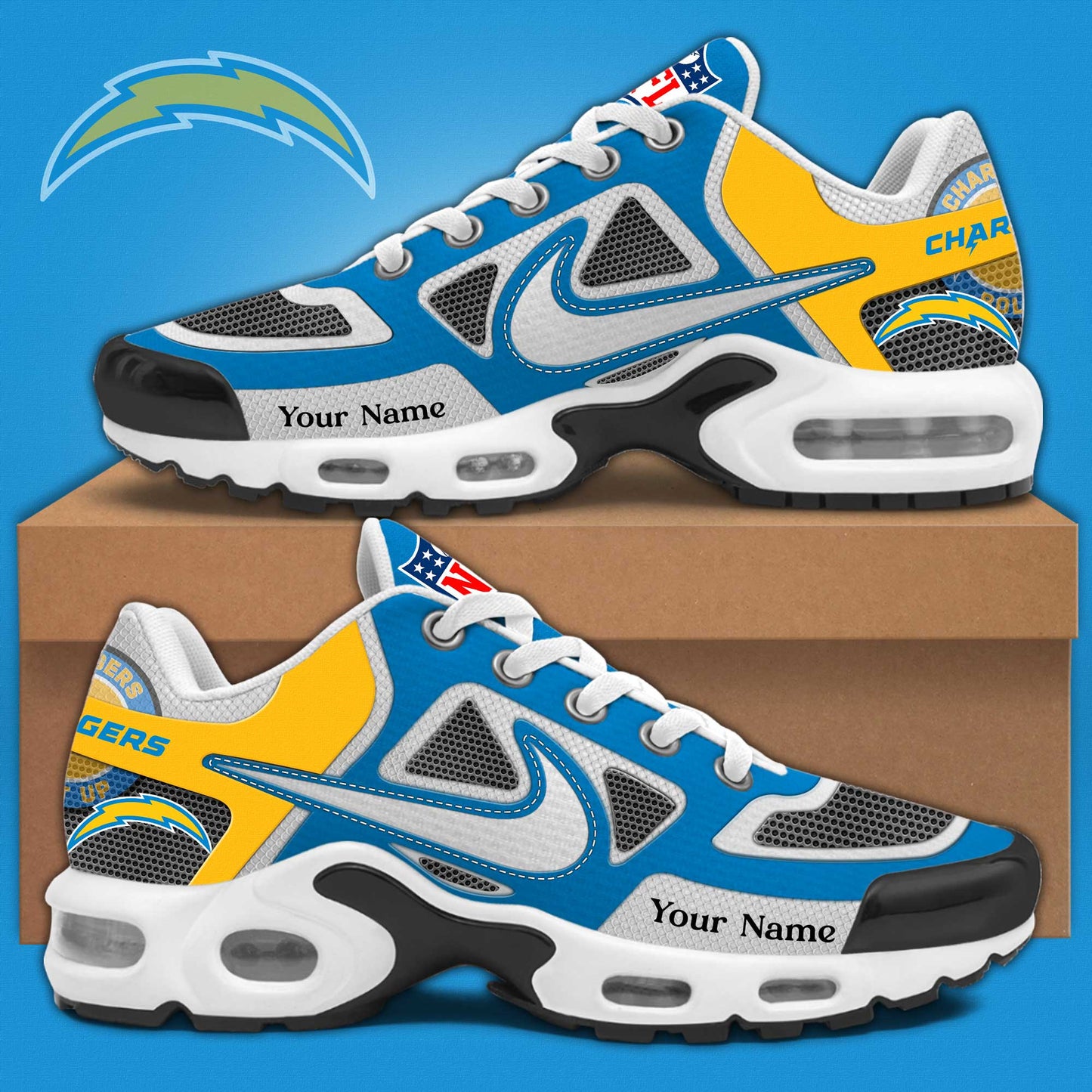 Los Angeles Chargers Sport Limited Edition Custom Name Air Max Shoes Sneakers For Men And Women